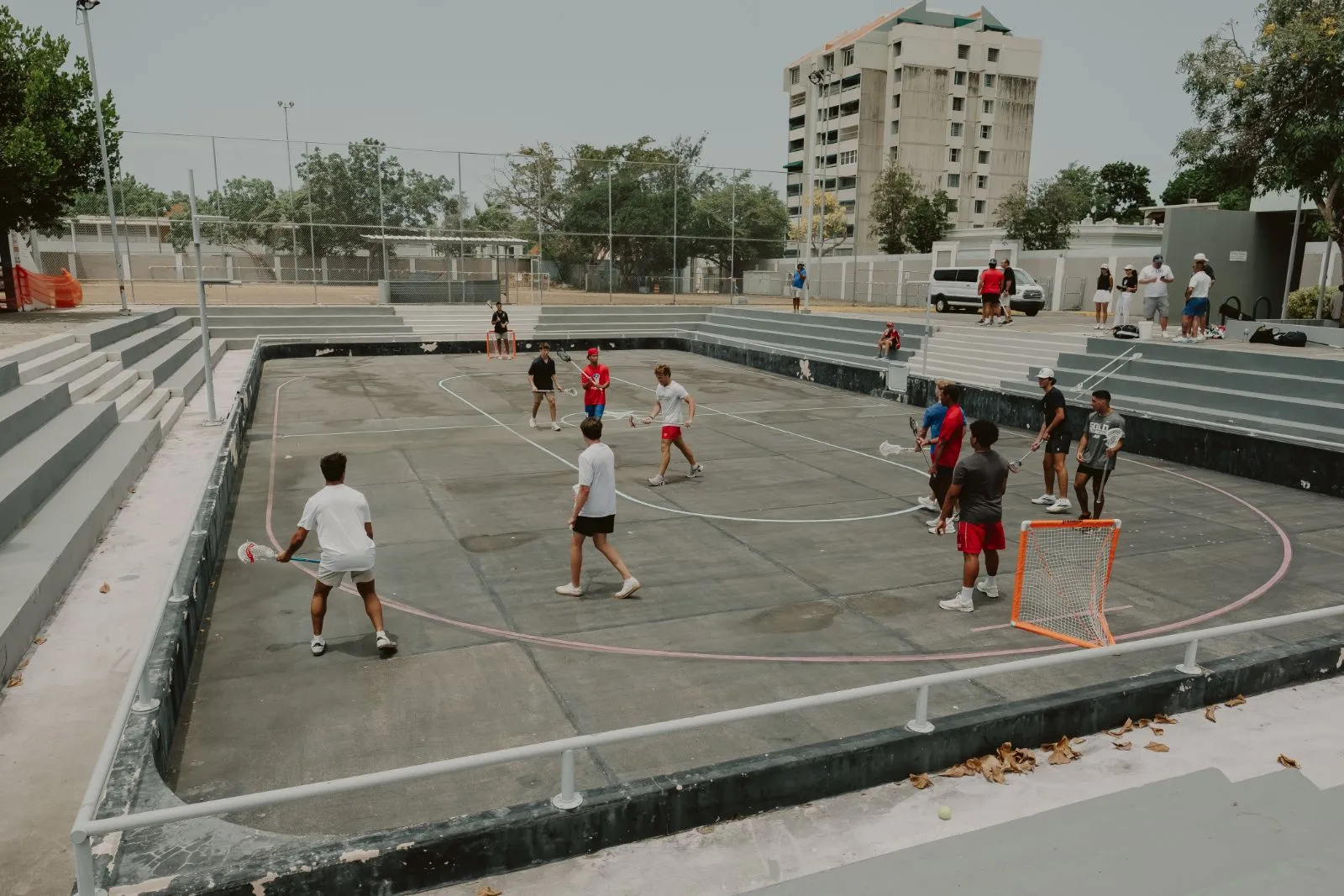 Players on the court at Parque Charles H. Terry