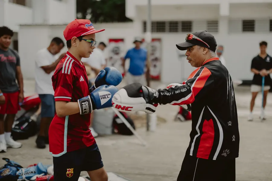 Boxing training at the community clinic